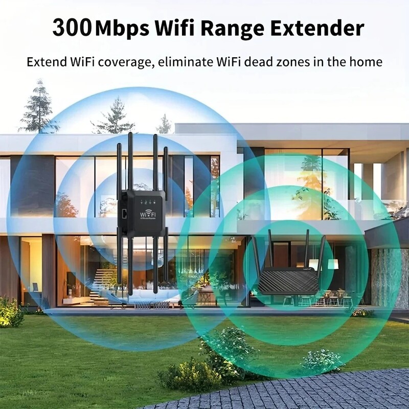 300Mbps WiFi atkārtotājs Bezvadu WiFi signāla atkārtotājs paplašinātājs High Gain 8 antena divjoslu 2.4G tīkla pastiprinātājs WPS maršrutētājs