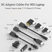 5.5x2.5 7.4x5.0mm Jack mamă pătrat Convertor adaptor sursă de alimentare DC pentru MSI GP76 GE66 GP66 Cablu cablu pentru încărcător laptop 280W