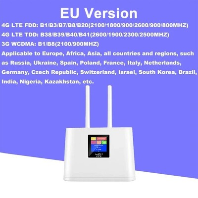 KuWFi 4G Wifi maršrutētājs 150Mbps bezvadu maršrutētājs ar SIM kartes slota modemu ārējo antenu WiFi tīklāju ar viedo LCD displeju