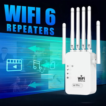 1200Mbps двулентов WiFi ретранслатор Безжичен удължител на сигнала 2.4G 5GHz Wi-Fi усилвател Рутер Усилвател на дълъг обхват на сигнала за дома