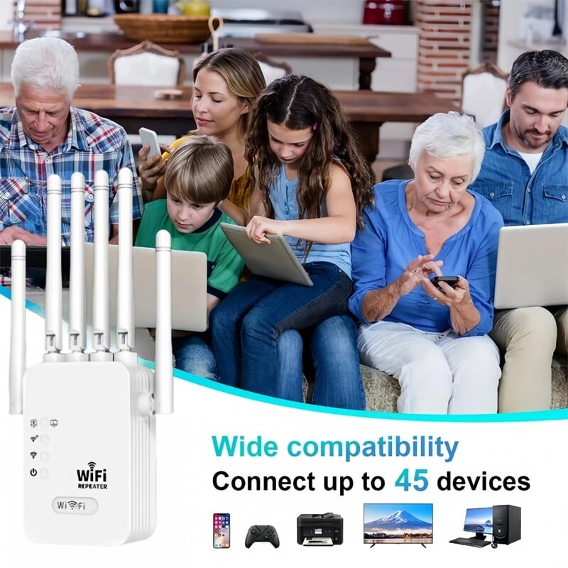 1200Mbps divjoslu WiFi atkārtotājs bezvadu signāla paplašinātājs 2,4G 5GHz Wi-Fi pastiprinātājs maršrutētājs liela diapazona signāla pastiprinātājs mājām