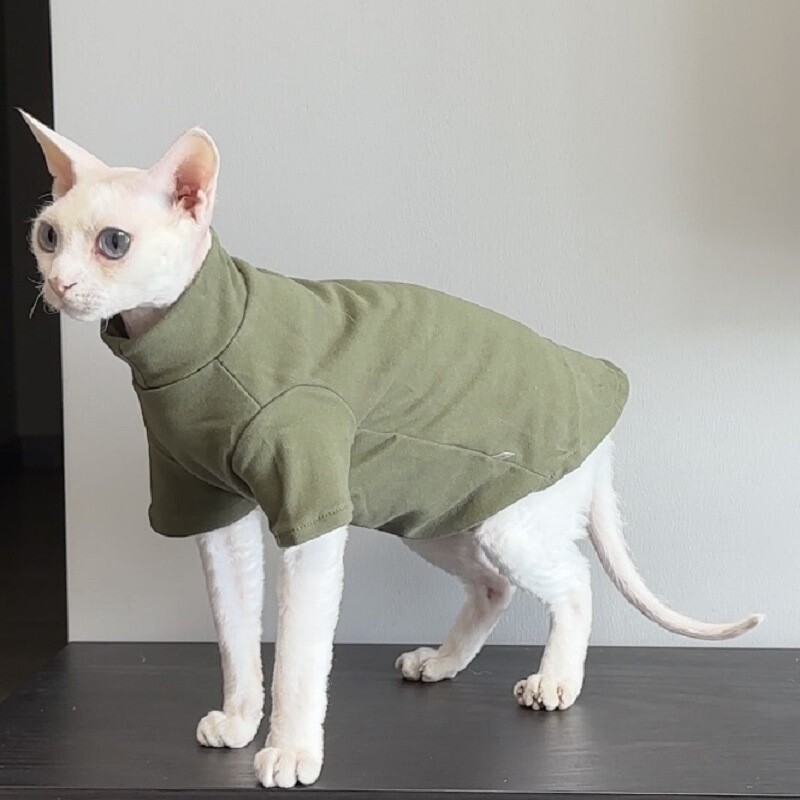 Ρούχα χωρίς τρίχες γάτας Φθινοπωρινά χειμερινά Sphynx Ζεστά βασικά πουλόβερ Devon Cornish σγουρά φθινοπωρινά χειμερινά ρούχα