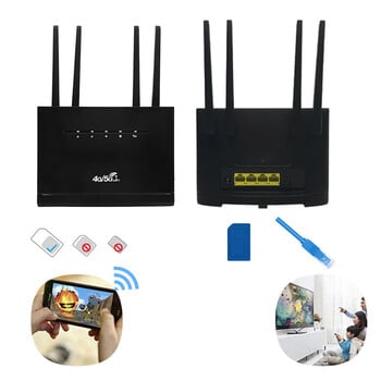 4G LTE WIFI Router 300Mbps Δίκτυο 4 Εξωτερικές κεραίες Ασύρματο δρομολογητή με υποδοχή κάρτας SIM RJ45 WAN LAN Ασύρματο μόντεμ για το σπίτι