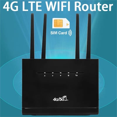 4G LTE WIFI-ruuter 300Mbps võrk 4 välise antenniga traadita ruuter SIM-kaardi pesaga RJ45 WAN LAN juhtmevaba modem kodu jaoks