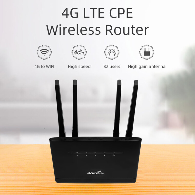 4G LTE WIFI maršrutētājs 300 Mbps tīkls 4 ārējās antenas bezvadu maršrutētājs ar SIM kartes slotu RJ45 WAN LAN bezvadu modems mājām