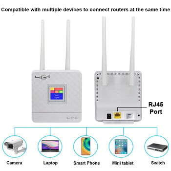 KuWfi 4G LTE рутер 300Mbps безжичен Wifi рутер CAT4 4G CPE рутер с външни антени с високо усилване RJ45 порт Кабелен/безжичен