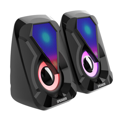 Mini USB juhtmega arvutikõlar RGB valgustus lauaarvuti mängimine suure helitugevusega kodukontori helikast Värviline võimas bassikõlar