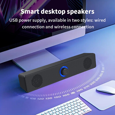 Hosszú asztali dupla hangszóró vezetékes 1002, vezeték nélküli Bluetooth 3511, USB tápellátás, AUX 3,5 mm, LED világítás 3D sztereó laptop TV hangszóró