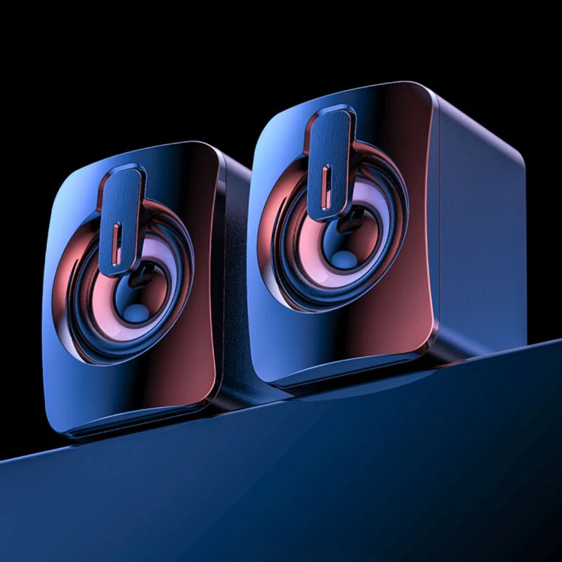 HIFI stereo mikrofono garso kompiuterio garsiakalbis USB laidinis Caixa De Som su LED lempute staliniams kompiuteriams