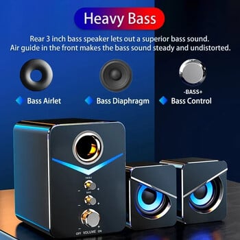 Система за домашно кино PC Bass Smart Subwoofer Bluetooth-съвместим високоговорител Преносими компютърни високоговорители Музикален бумбокс за настолен компютър