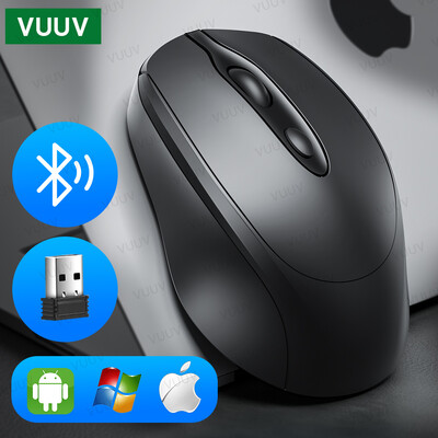 Ergonomiska bezvadu Bluetooth pele 1600DPI MacBook planšetdatoram klēpjdatora uzlādējama pele 2,4 GHz USB datora iestatīšanas piederumi
