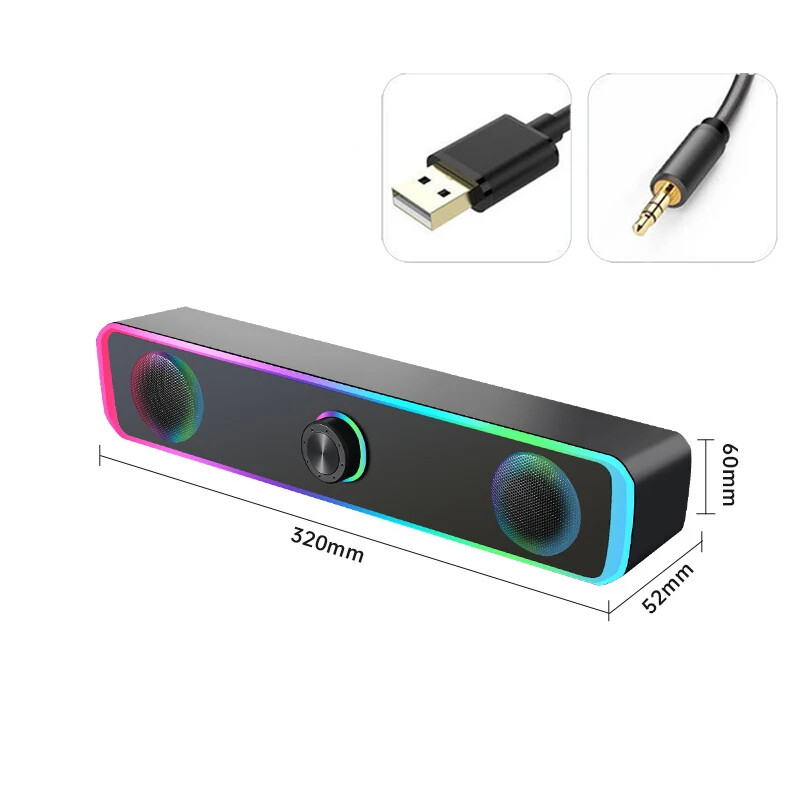 Bluetooth reproduktor 4D priestorový soundbar káblový počítačový reproduktor stereo subwoofer soundbar pre notebook PC kino TV Aux 3,5 mm