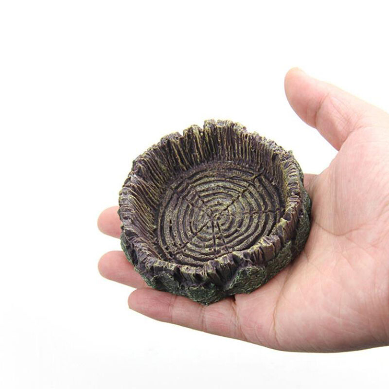 7 cm-es gyanta akvárium kisállat hüllő etető tál étel vizes edény hüllő teknős teknős skorpió gyík rákok Kellékek dekoráció