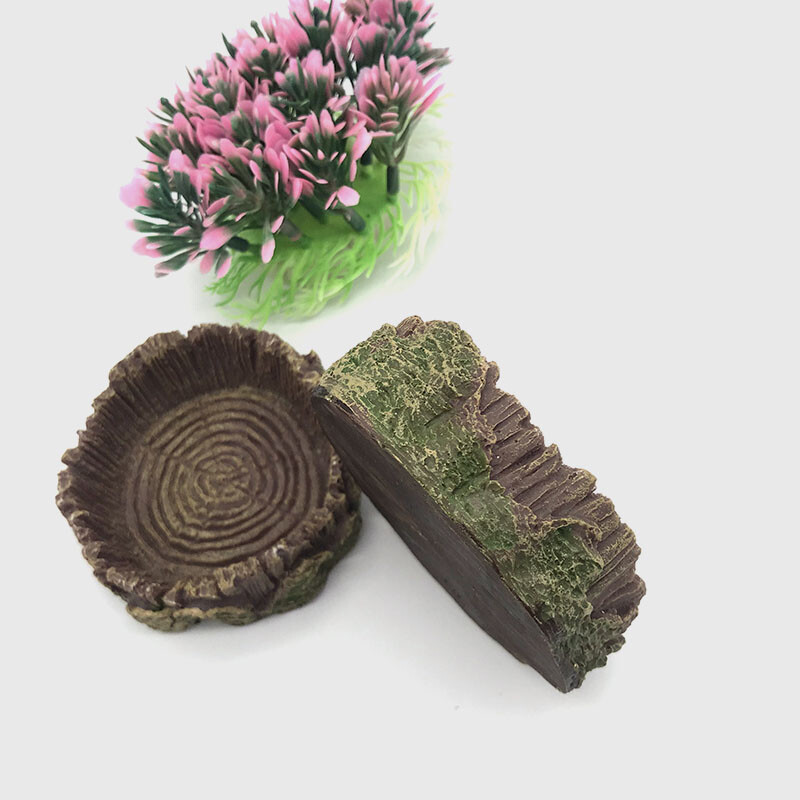 7 cm-es gyanta akvárium kisállat hüllő etető tál étel vizes edény hüllő teknős teknős skorpió gyík rákok Kellékek dekoráció