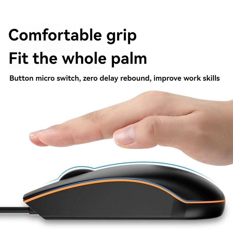 Ποντίκι USB Ενσύρματο παιχνίδι 1000 DPI Οπτικό ποντίκι με 3 κουμπιά Ποντίκι παιχνιδιού για φορητό υπολογιστή Υπολογιστή ηλεκτρονικά αθλήματα Καλώδιο 1M USB Gamer Ποντίκι