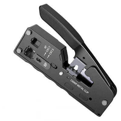 Multifunktsionaalne võrgutangid pressimistööriist CAT5 CAT6 CAT7 RJ45, läbib kõik ühes EZ-pressimistööriist Rj11 R12 RJ45 jaoks