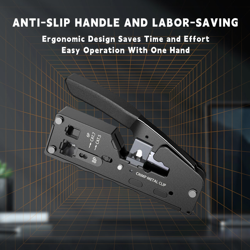 Multifunktsionaalne võrgutangid pressimistööriist CAT5 CAT6 CAT7 RJ45, läbib kõik ühes EZ-pressimistööriist Rj11 R12 RJ45 jaoks