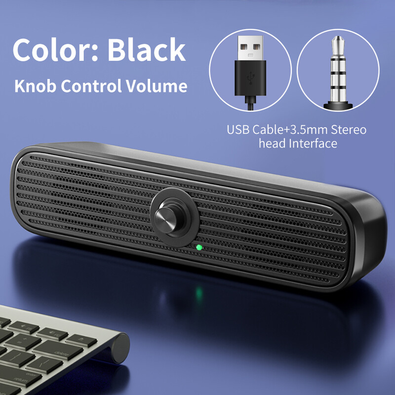 COOMAER ruumiline lauaarvuti kõlar Kodustereo 3.5Aux USB Soundbar System Arvuti TV Telefon HIFI Subwoofer Juhtmega tugev bass