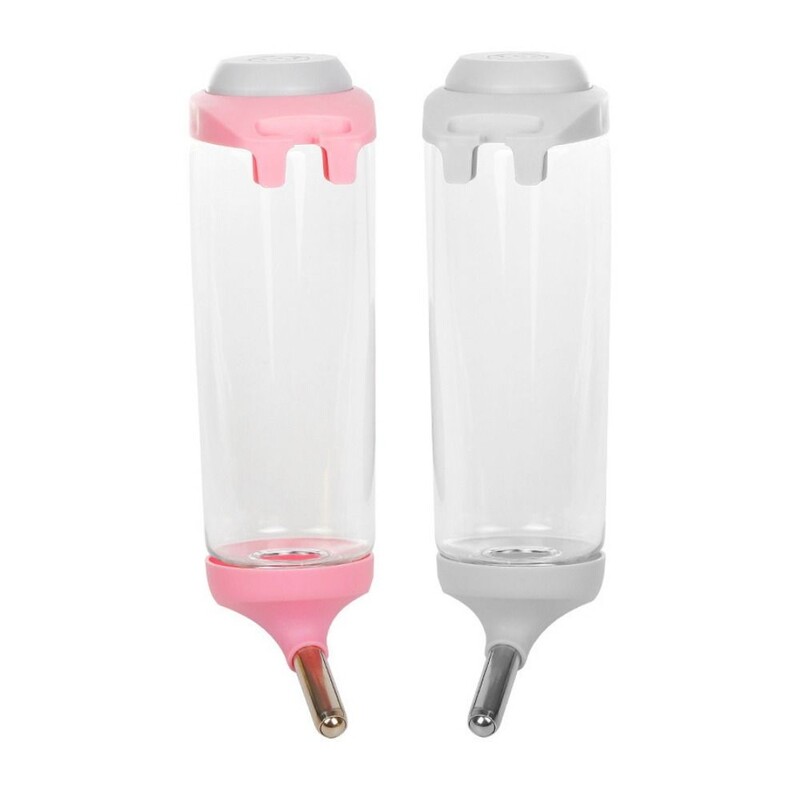 Dávkovač vody pre králiky 350/500 ml, plastová odnímateľná fľaša na pitie pre mačky, automatická fontána s hlavou pre domáce zvieratá pre klietku pre domáce zvieratá