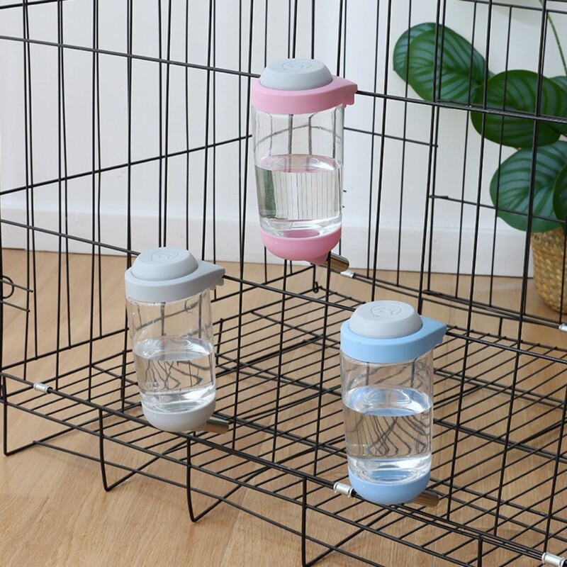 Dávkovač vody pre králiky 350/500 ml, plastová odnímateľná fľaša na pitie pre mačky, automatická fontána s hlavou pre domáce zvieratá pre klietku pre domáce zvieratá
