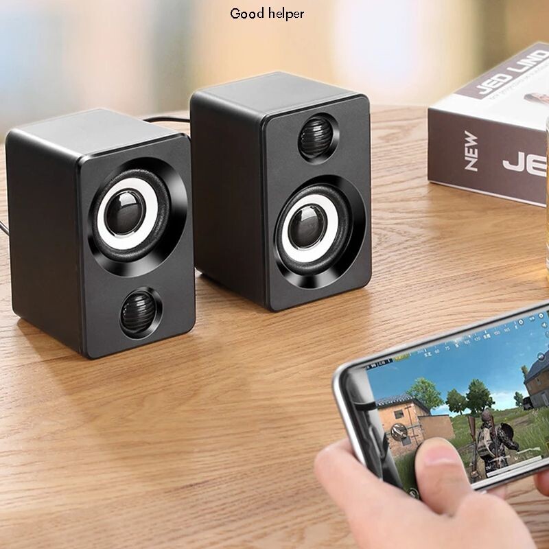 Mini obdĺžnikový reproduktor pre notebook, 360-stupňový stereo zvuk, prenosný káblový hudobný reproduktor s rozhraním USB 2.0 pre stolný počítač