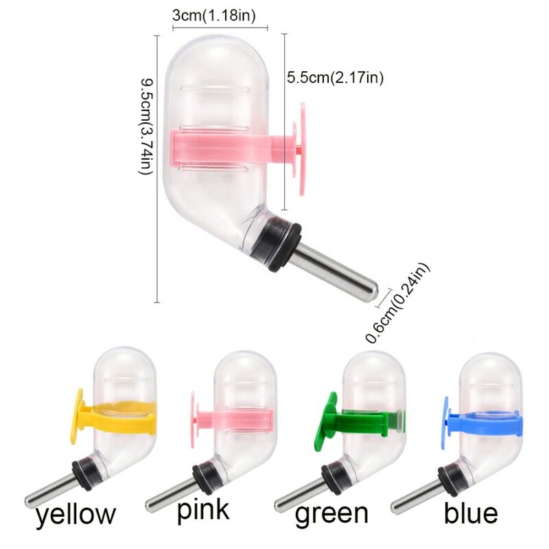 60ML диспенсър за вода за хамстер Автоматично висящо шише за вода за хамстери Непропусклива Чайник с търкаляща се топка за хамстер