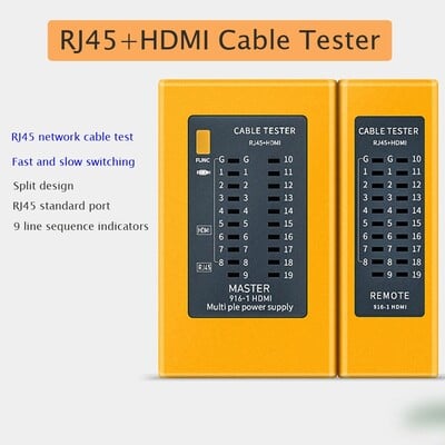 RJ45 ja HDMI HD kaabli tester LAN-kaabli tester võrgutööriist RJ11 multifunktsionaalne võrgu juhtmeliini leidja kaabli test Kohandatud