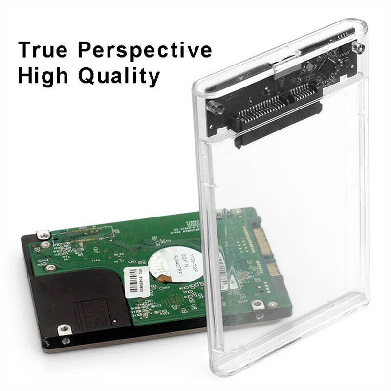 Priehľadný 2,5-palcový HDD SSD kryt SATA III na USB 3.0 pevný disk s podporou 5TB mobilného externého HDD pre notebook