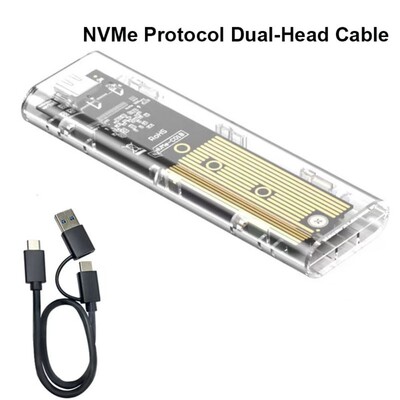 Läbipaistev M.2 SSD karp NVME PCIe M2 kõvaketta ümbris NGFF SATA selge SSD ümbris väline ümbris kõva