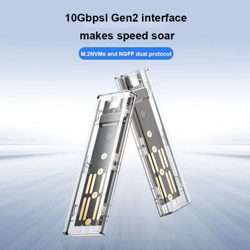 Läbipaistev M.2 SSD karp NVME PCIe M2 kõvaketta ümbris NGFF SATA selge SSD ümbris väline ümbris kõva