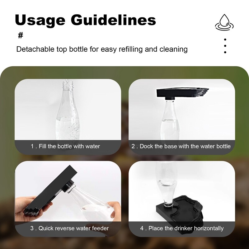 Hüllő vízadagoló automata vízadagoló itató etetőtartozékok teknősbékákhoz, szakállas sárkányokhoz, gyíkokhoz, gekkókhoz