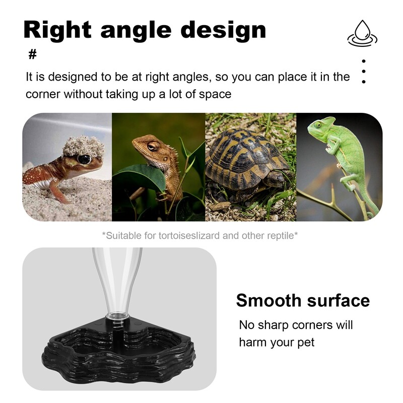 Hüllő vízadagoló automata vízadagoló itató etetőtartozékok teknősbékákhoz, szakállas sárkányokhoz, gyíkokhoz, gekkókhoz