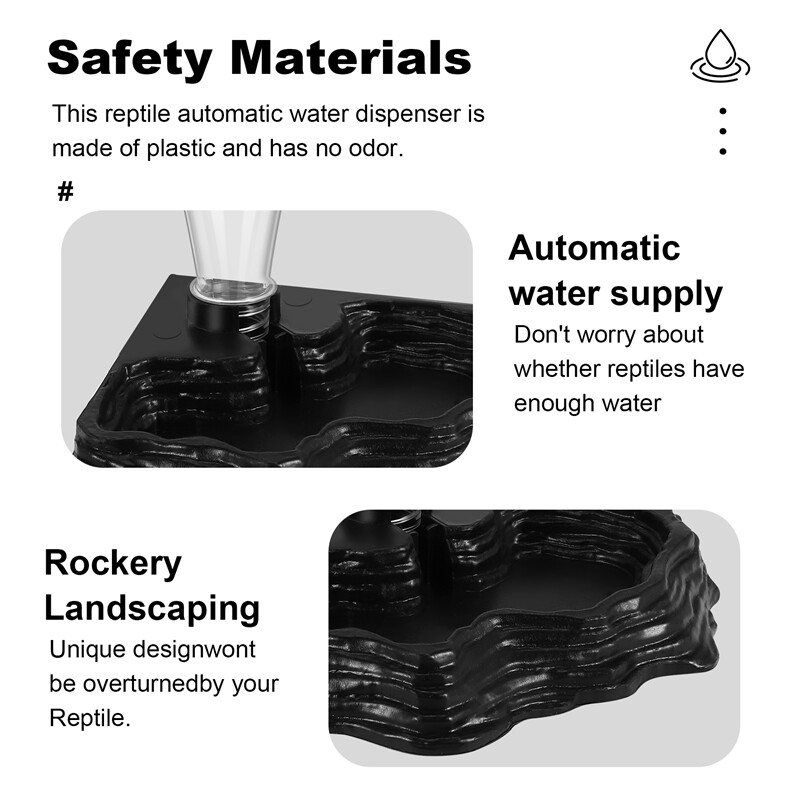 Hüllő vízadagoló automata vízadagoló itató etetőtartozékok teknősbékákhoz, szakállas sárkányokhoz, gyíkokhoz, gekkókhoz