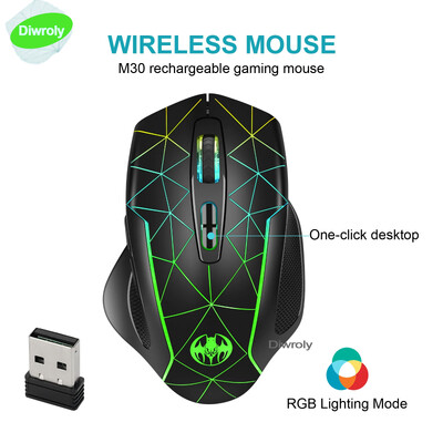 2,4 G bezvadu peles uzlādējamas spēļu datorpeles Ergonomiskas 400 mAh ar 1600 DPI spēļu pelēm biroja klēpjdatoram ar Windows Mac
