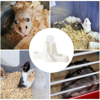 με βάση στήριξης Hamster Water Dispenser Αυτόματο νερό μεγάλης χωρητικότητας Σκεύη φαγητού για κατοικίδια 2 σε 1 Φορητά αξεσουάρ χάμστερ