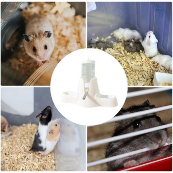 με βάση στήριξης Hamster Water Dispenser Αυτόματο νερό μεγάλης χωρητικότητας Σκεύη φαγητού για κατοικίδια 2 σε 1 Φορητά αξεσουάρ χάμστερ