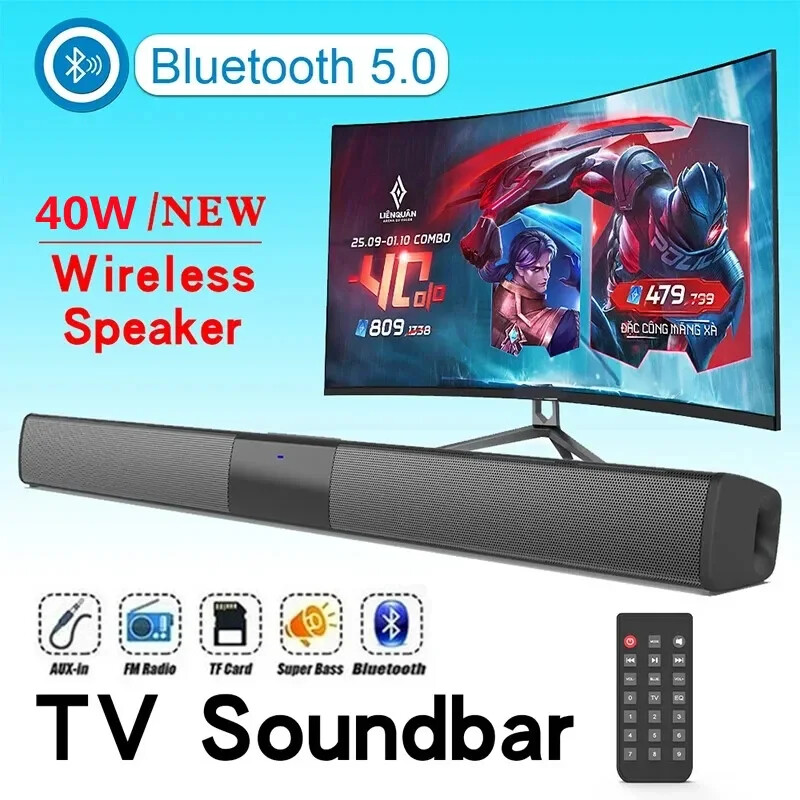 Namų kino garso sistema „Bluetooth“ garsiakalbis Kompiuterio garsiakalbiai televizoriui „Soundbar Box“ Žemųjų dažnių garsiakalbis radijo muzikos centro „Boom Box“ kolonėlė