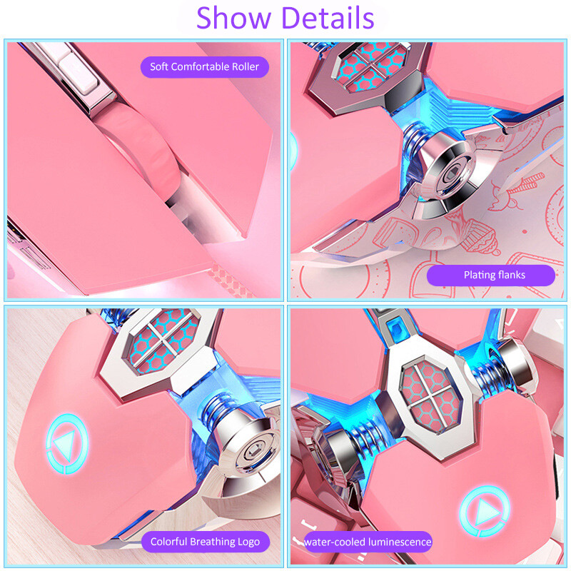 Ενσύρματο αθόρυβο ποντίκι παιχνιδιού 3200DPI LED με οπίσθιο φωτισμό USB Οπτικό εργονομικό ενσύρματο ποντίκι PC Gamer Ποντίκι υπολογιστή για παιχνίδια φορητού υπολογιστή