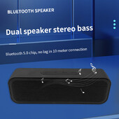 Difuzor Bluetooth lung, de înaltă calitate, cu două difuzoare, subwoofer portabil pentru exterior, acceptă inserarea cardului, USB și cadouri