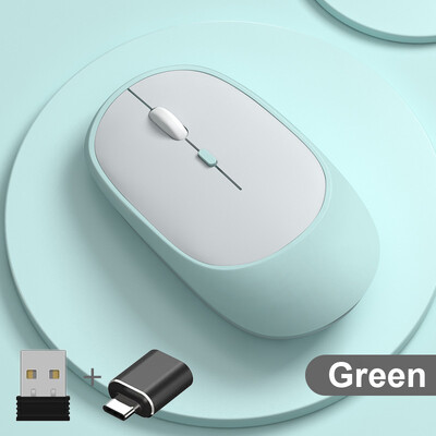 Ασύρματο ποντίκι Επαναφορτιζόμενο ποντίκι Gamer Διπλές λειτουργίες Συμβατά με Bluetooth 2.4G USB Mute ποντίκια για φορητό υπολογιστή Tablet Macbook Mause