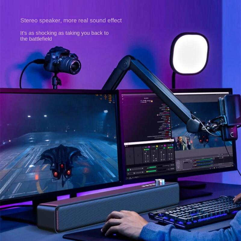 Vysokokvalitný systém domáceho kina 4D stereo priestorový zvuk HIFI stolný zvukový pás prenosný Bluetooth počítačový reproduktor TV Echo Wall