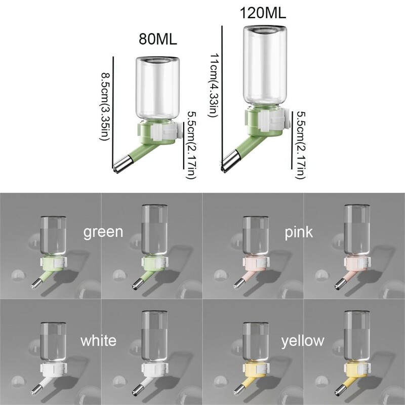 Κρεμαστός διανομέας νερού χάμστερ Αυτόματη στεγανή χάμστερ Drinker 80/120ml Bead Head Rabbit Auto Drinking Bottles Pet Cage