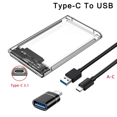 USB 3.0/Type C na SATA III kućište tvrdog diska za 2,5 inčni HDD SSD vanjsko kućište tvrdog diska Kutije za tvrdi disk Podrška UASP HDD kutija