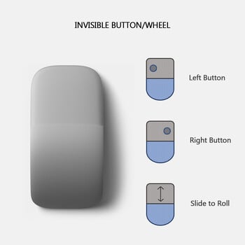 Bluetooth 4.0 ασύρματο ποντίκι 1600 DPI Αναδιπλούμενο τόξο αφής Mause Πτυσσόμενα εξαιρετικά λεπτά ποντίκια σίγασης για χρήση γραφείου Surfacebook