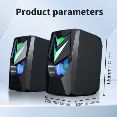 COOMAER C106 stalinio kompiuterio garsiakalbiai RGB 7 spalvų USB nešiojamas stereo žemųjų dažnių 2.0 laidinis Hifi žemųjų dažnių garsiakalbis nešiojamojo kompiuterio garsiakalbiui