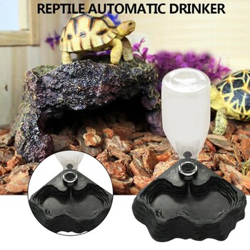 LXAF Automatic Reptile Feeder Waterer Tortoise Drinker Water Bowl Μικρό Ζώο Dispenser Terrarium Γωνιακό πιάτο για σαύρα