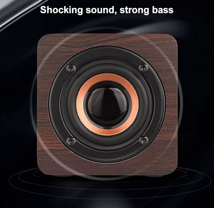 Mini subwoofer portabil, retro din lemn, fără fir, bass, boxe de muzică cu bară de sunet puternică pentru smartphone-ul laptop
