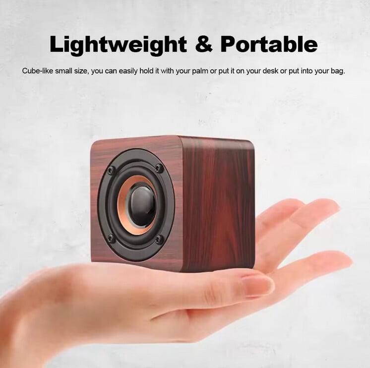 Mini subwoofer portabil, retro din lemn, fără fir, bass, boxe de muzică cu bară de sunet puternică pentru smartphone-ul laptop