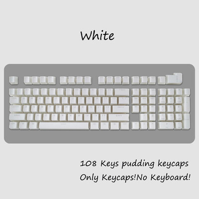 OEM profil PBT krytky klávesov 108 klávesov pudingová krytka pre mechanickú klávesnicu Cherry MX Switch RGB Gamer podsvietené krytky klávesov na mieru DIY