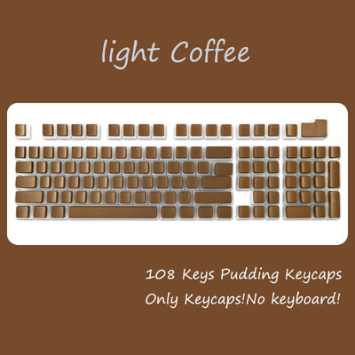 OEM profil PBT krytky klávesov 108 klávesov pudingová krytka pre mechanickú klávesnicu Cherry MX Switch RGB Gamer podsvietené krytky klávesov na mieru DIY